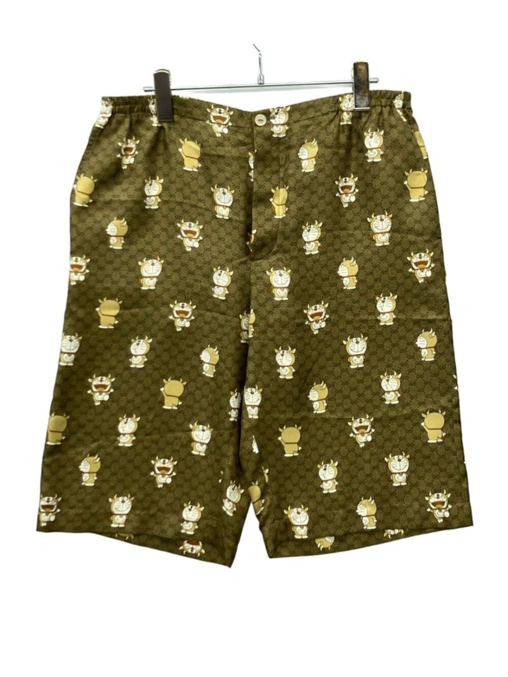 Gucci Silk 100% Shorts GG All Over Print Doraemon 46